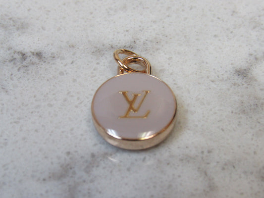 LOUIS VUITTON 6 LV 1 ZIPPER PULL CHARM GOLD tone metal , 29X25mm LOT 6