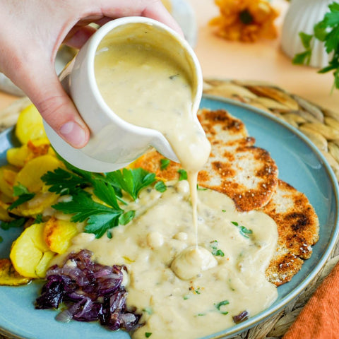 schnitzel met champignon roomsaus