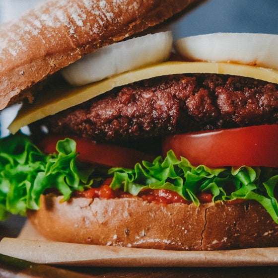 vegan cheeseburger with easy mix burger