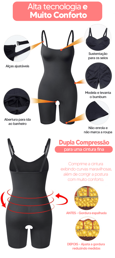 Cinta Slim Body Shaper Ultra Modelador - 3 Em 1 - Empina Bumbum, Model –  Festa do Desconto