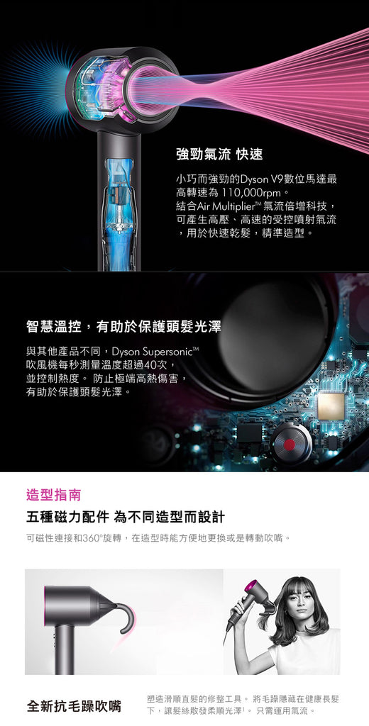 Dyson,Supersonic吹風機,桃,HD08,全新版