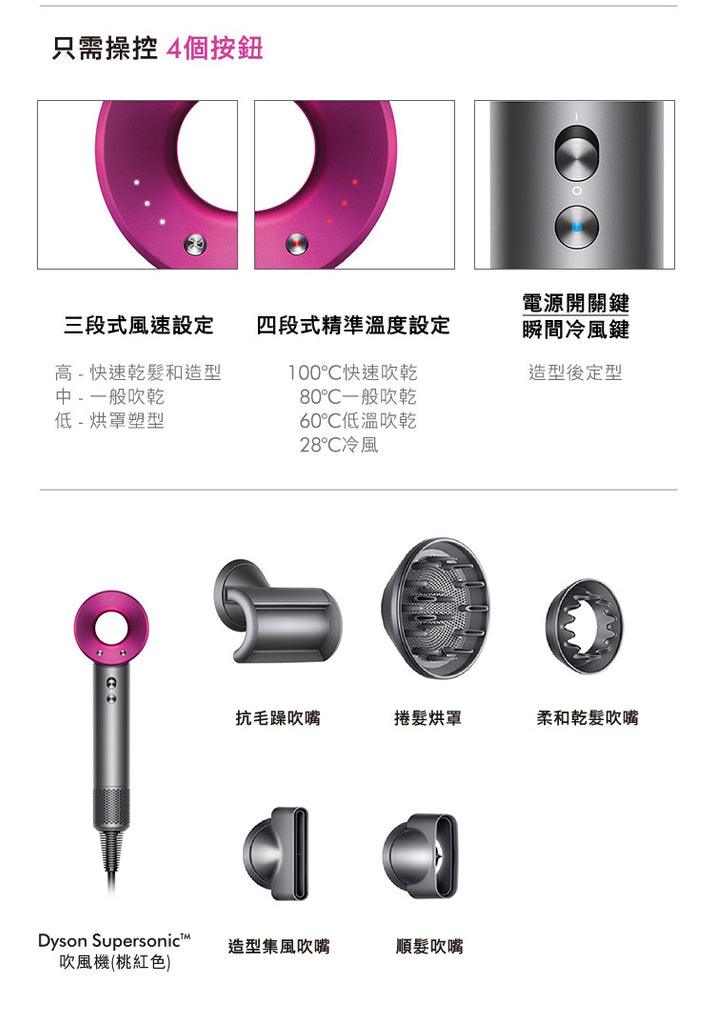 Dyson,Supersonic吹風機,桃,HD08,全新版