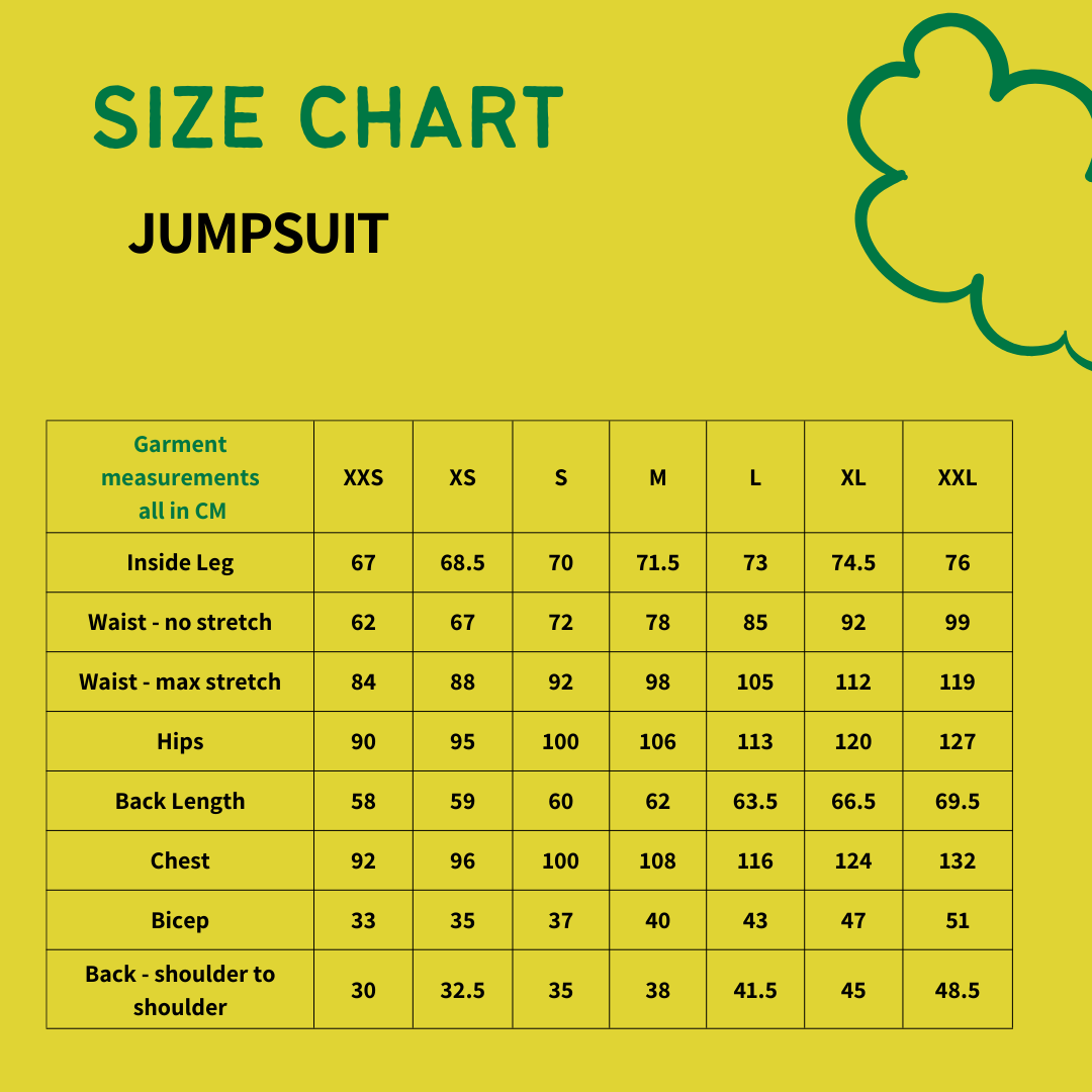 Size Chart Jumpsuit FM Wild Clouds