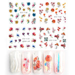 4pcs/Set Leaf Flowers Water Nail Decals Stickers Abstract Floral Sliders Manicure Nail Art Decorations for Summer TRSTZ1137-1180