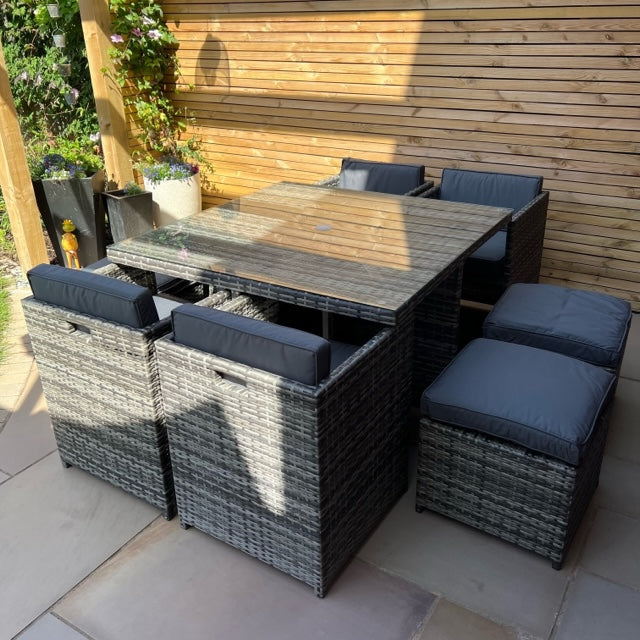 4 seater grey cube dining set