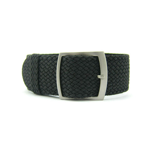 Premium Black Braided Perlon Watch Strap (Steel Buckle) – Straps House