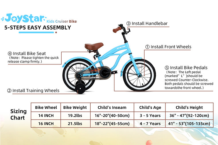 kids bike size chart