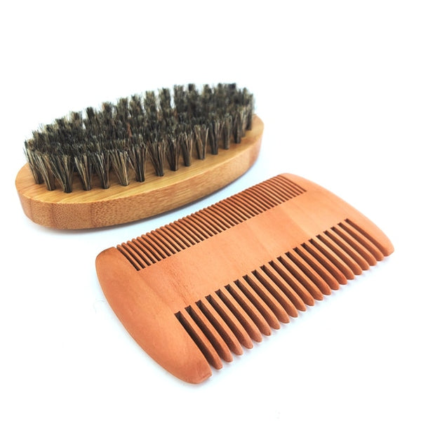 Moustache And Beard Grooming Brush and Comb Set