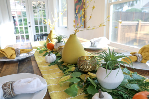 Mustard yellow fall table 