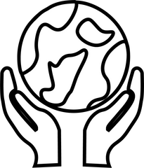Icon of two hands surrounding the earth