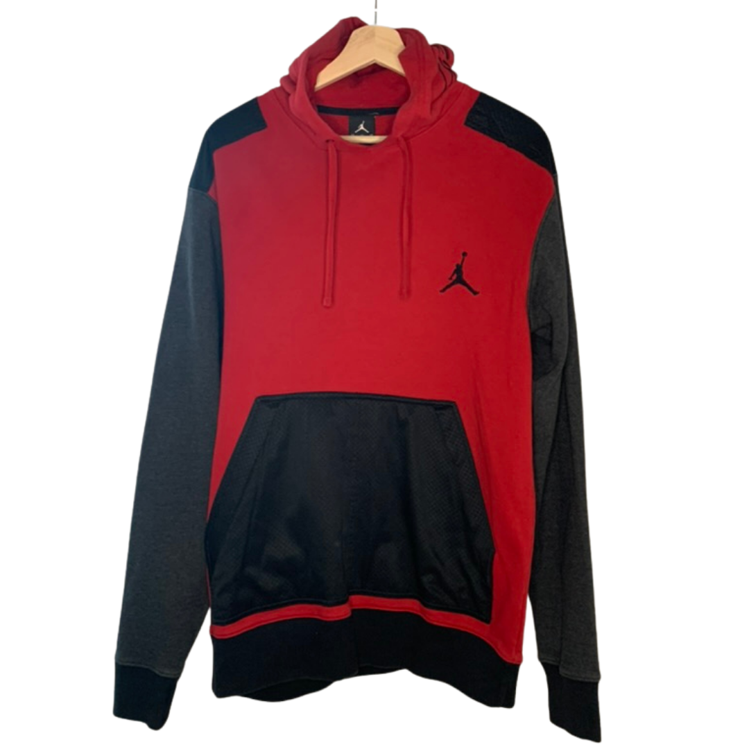 grey and red jordan hoodie