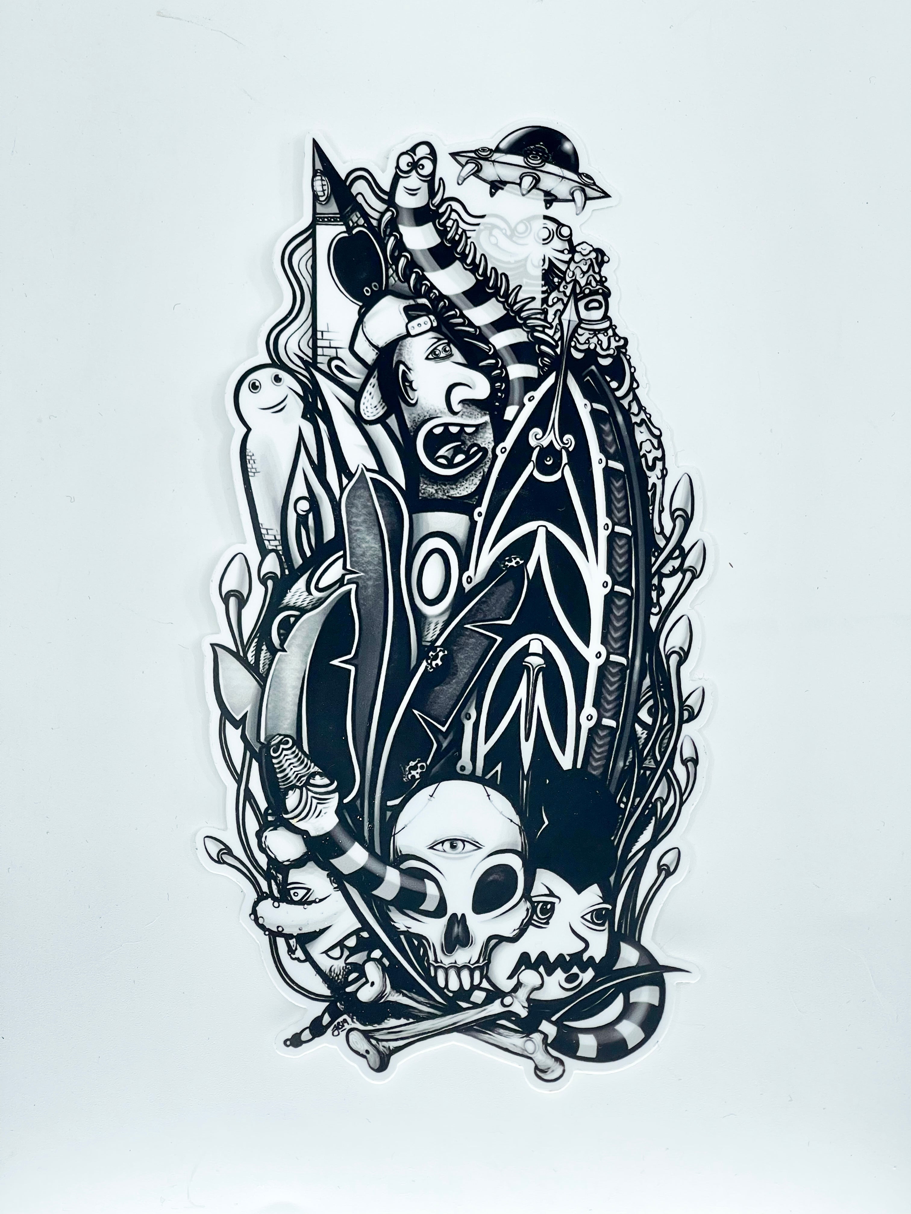 Skull and Snake Vinyl Sticker