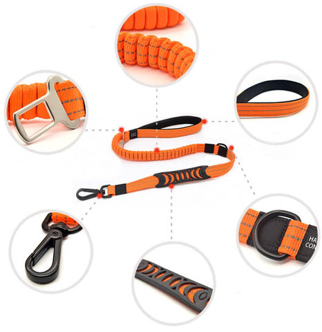 Multifunction car safety dog leash is the perfect leash for sturdy dogs and for training.