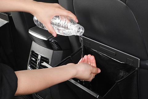 Our luxury car litter bag will help us with the sticky hands after snacks.