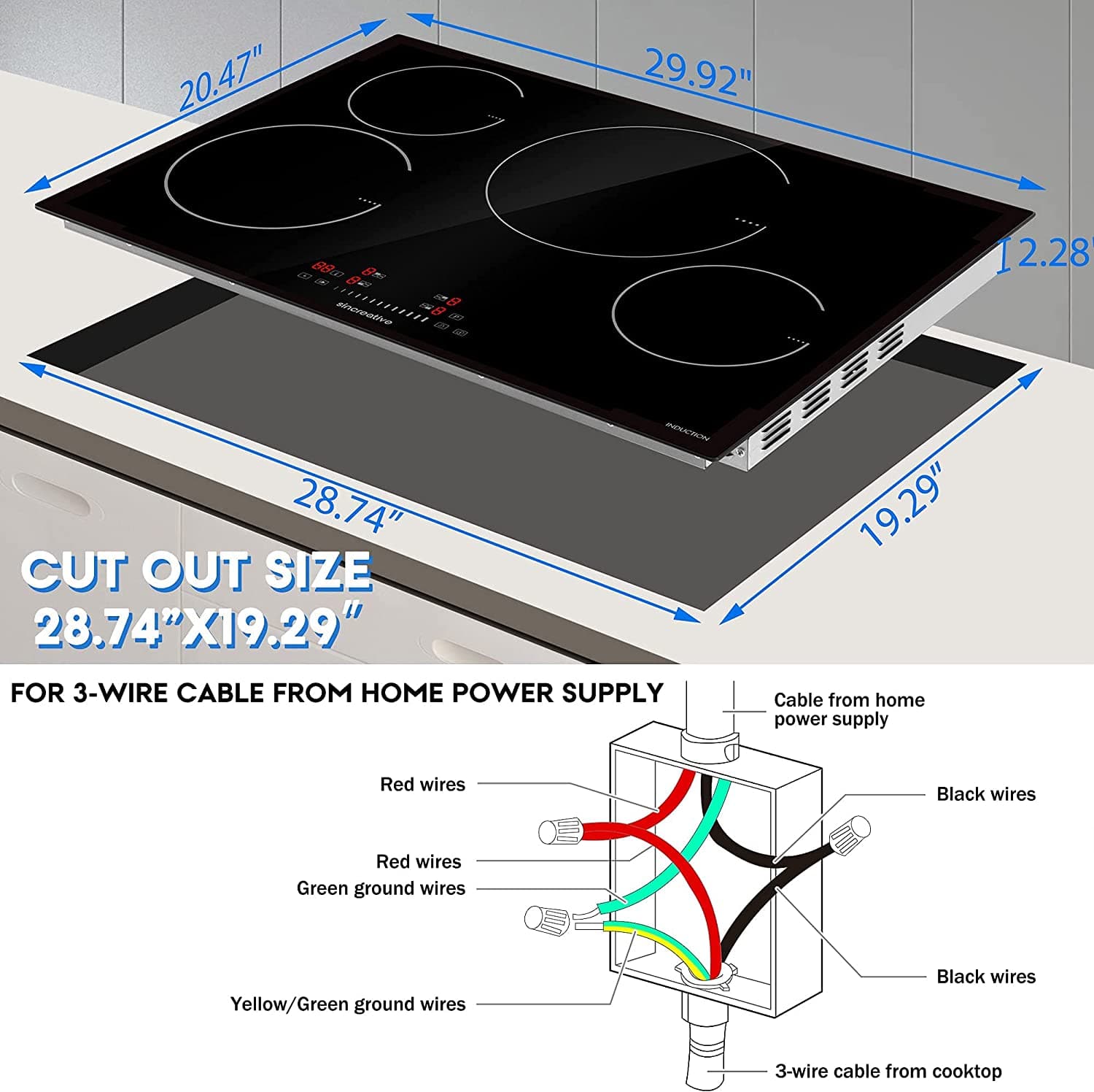 induction plus gas cooktop