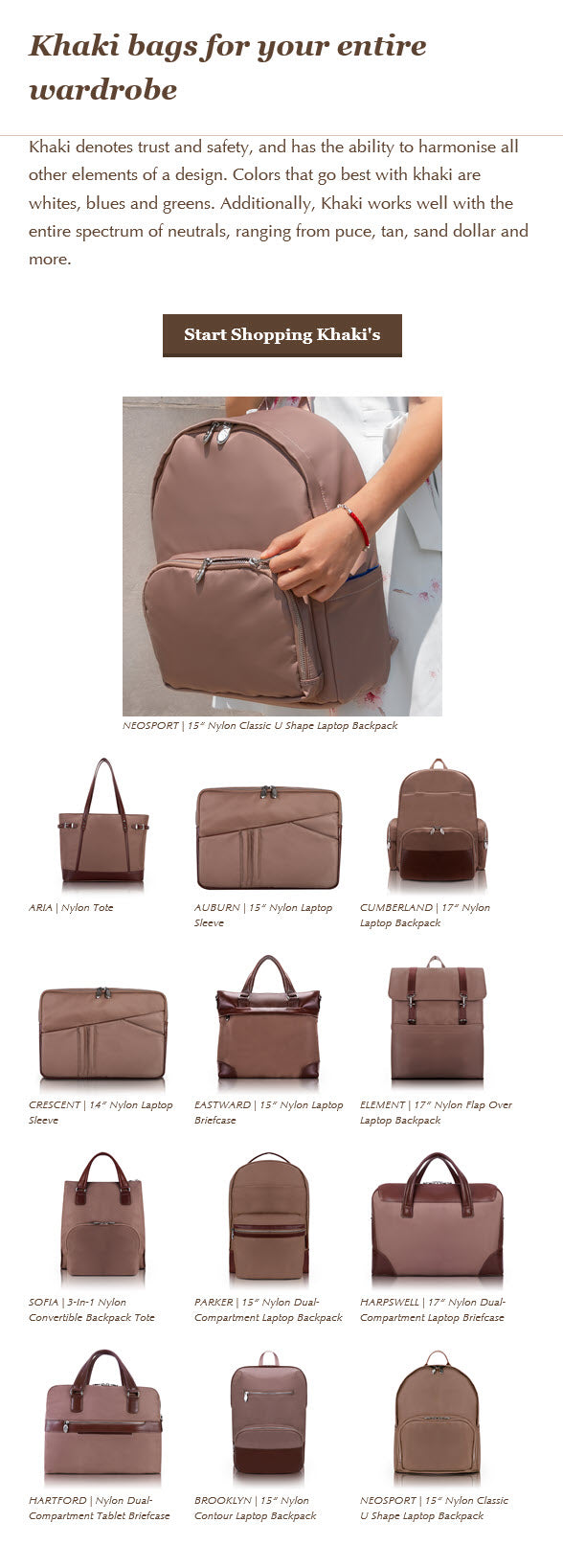 Khaki Bags for All Occasions