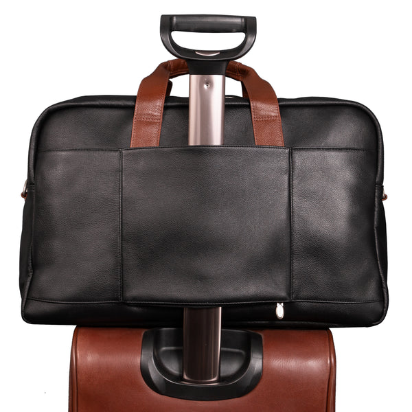 WELLINGTON | 21” Leather Carry-All Two-Tone Laptop Duffel – McKleinUSA