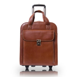 PASTENELLO | 15" Leather Vertical Detachable-Wheeled Laptop Briefcase