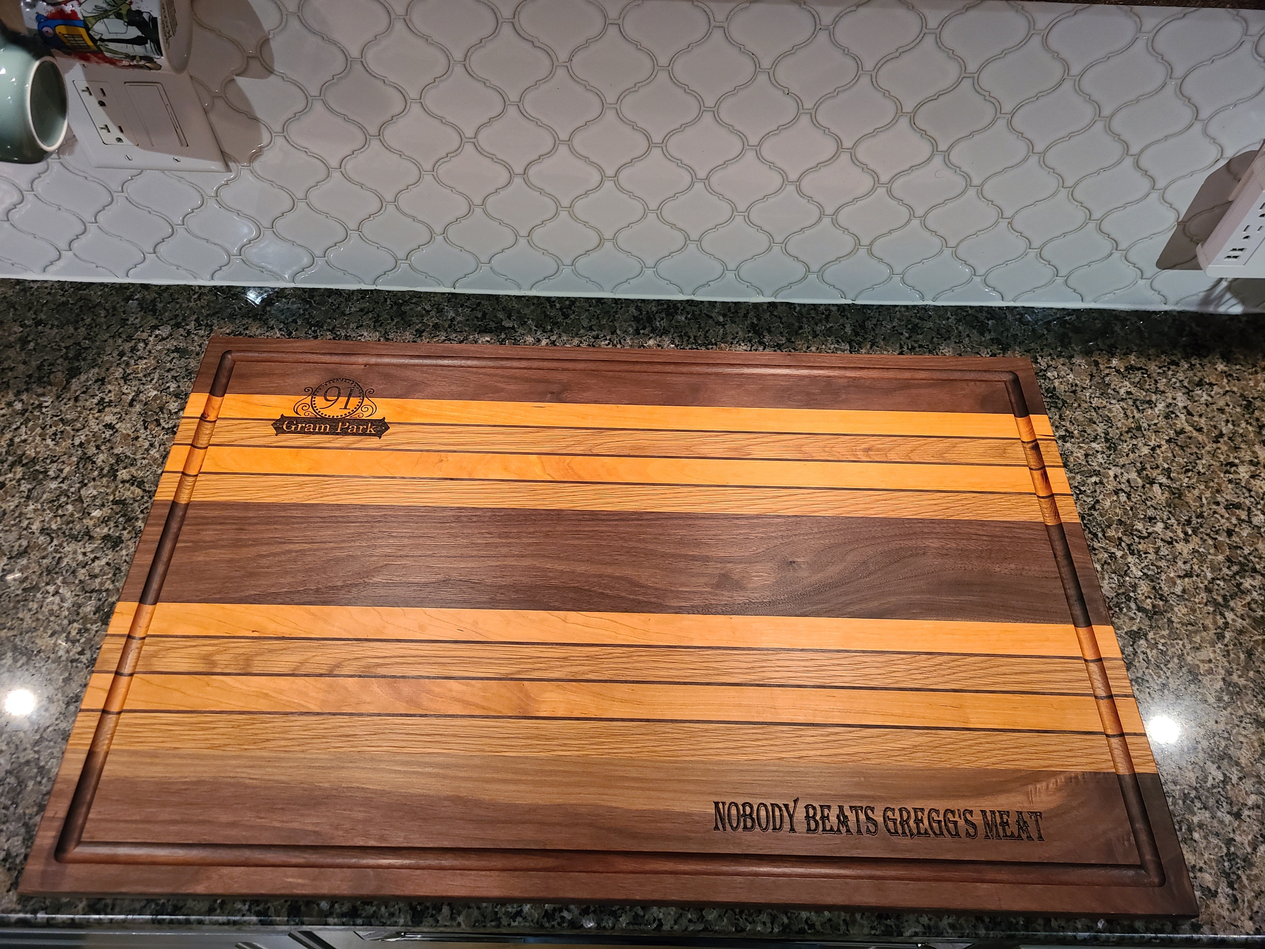 Custom Large Cutting Board. Excellent for BBQ. 20x32 Walnut, cherry, –  Gene's WoodWorks Store