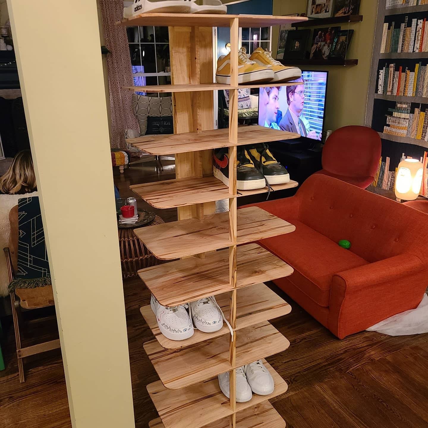 20 Pair Solid Wood Shoe Rack