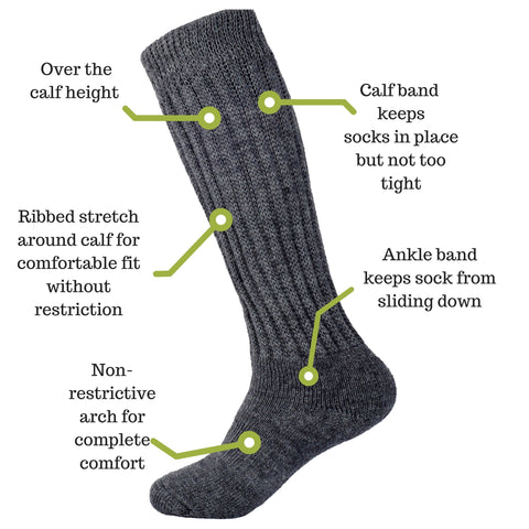 Knee High Therapeutic Sock Diagram
