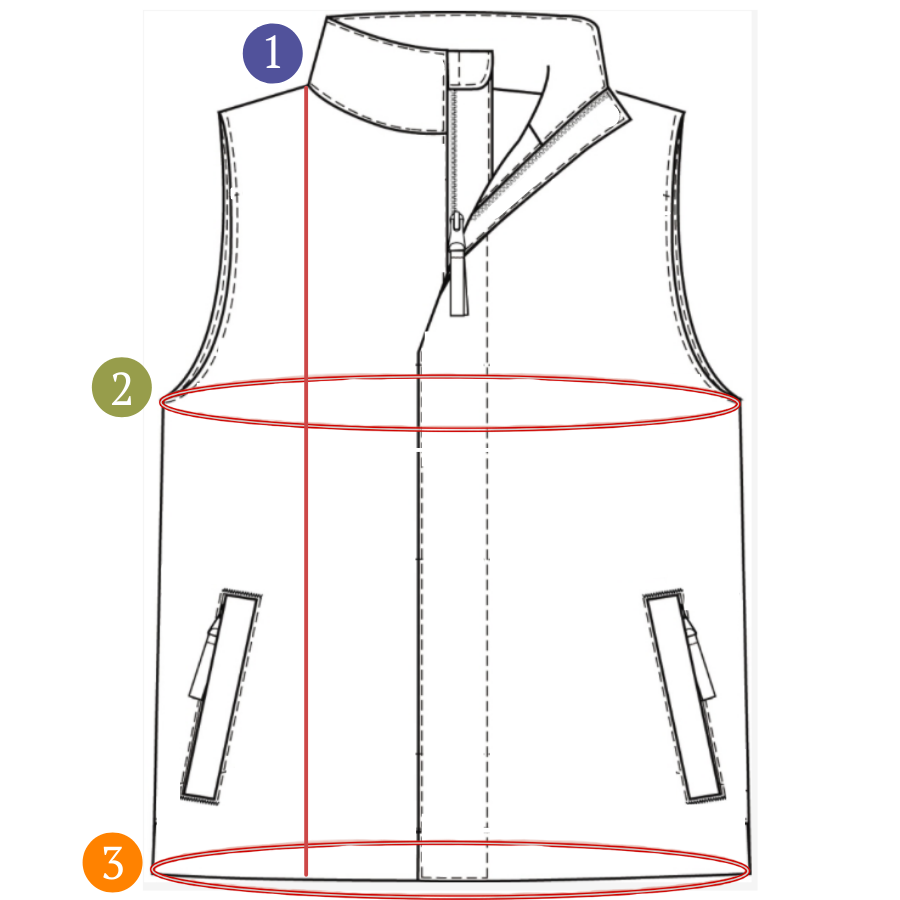 women's alpaca wool vest diagram