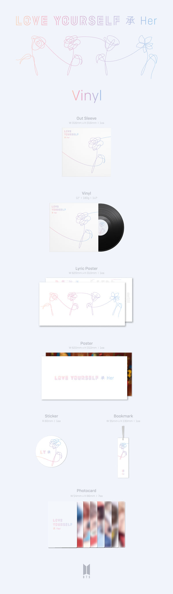 BTS - 5th Mini Album LOVE YOURSELF 承 'Her' (LP)
