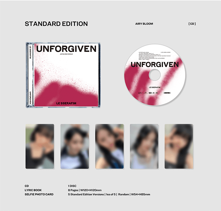 LE SSERAFIM - JAPAN 2nd Single UNFORGIVEN (Standard Edition)