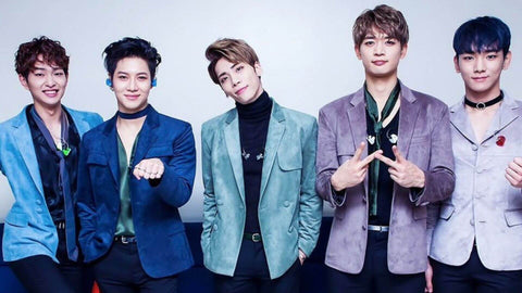 SHINee Members (Left to Right): Onew, Taemin, Jonghyun, Minho, and Key