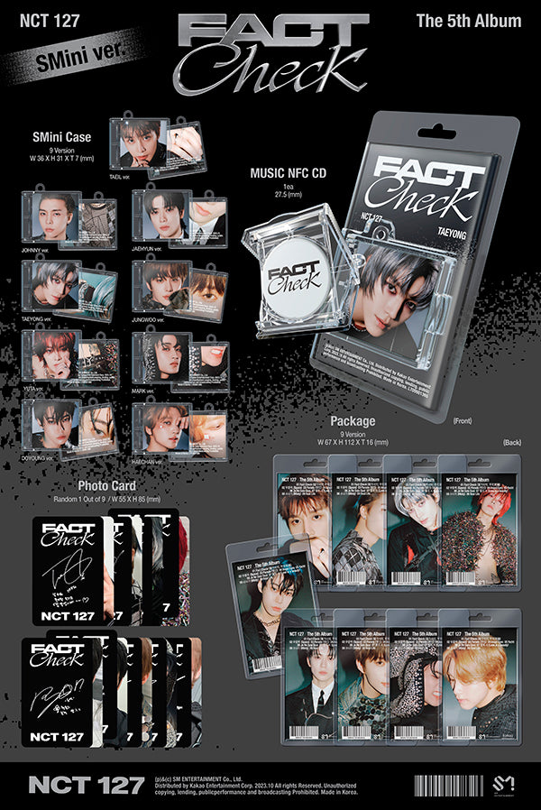 NCT 127 - The 5th Album Fact Check (SMini Ver.) (Smart Album) (Random Ver.)