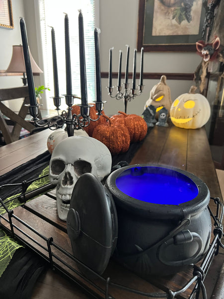 14-inch Black Witch's Cauldron Halloween Decoration