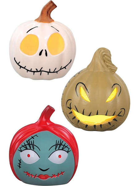 Assorted Nightmare Before Christmas Light-Up Pumpkins Halloween Decorations