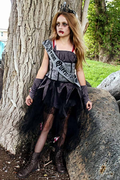 Girls' Goth Zombie Halloween Costume