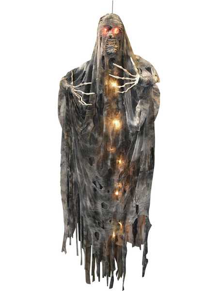 6-foot light-up hanging mummy Halloween decoration.