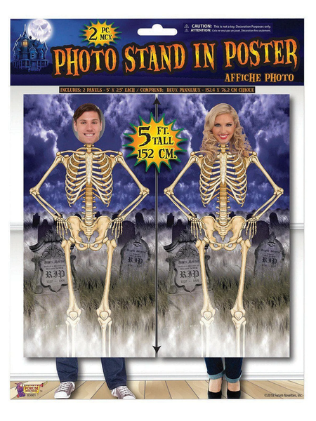 Stand-in Skeleton photo prop poster Halloween decoration.