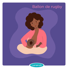 Position allaitement ballon rugby