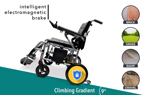 ComfyGo Lightweight Portable Power Chair Climbing Angle