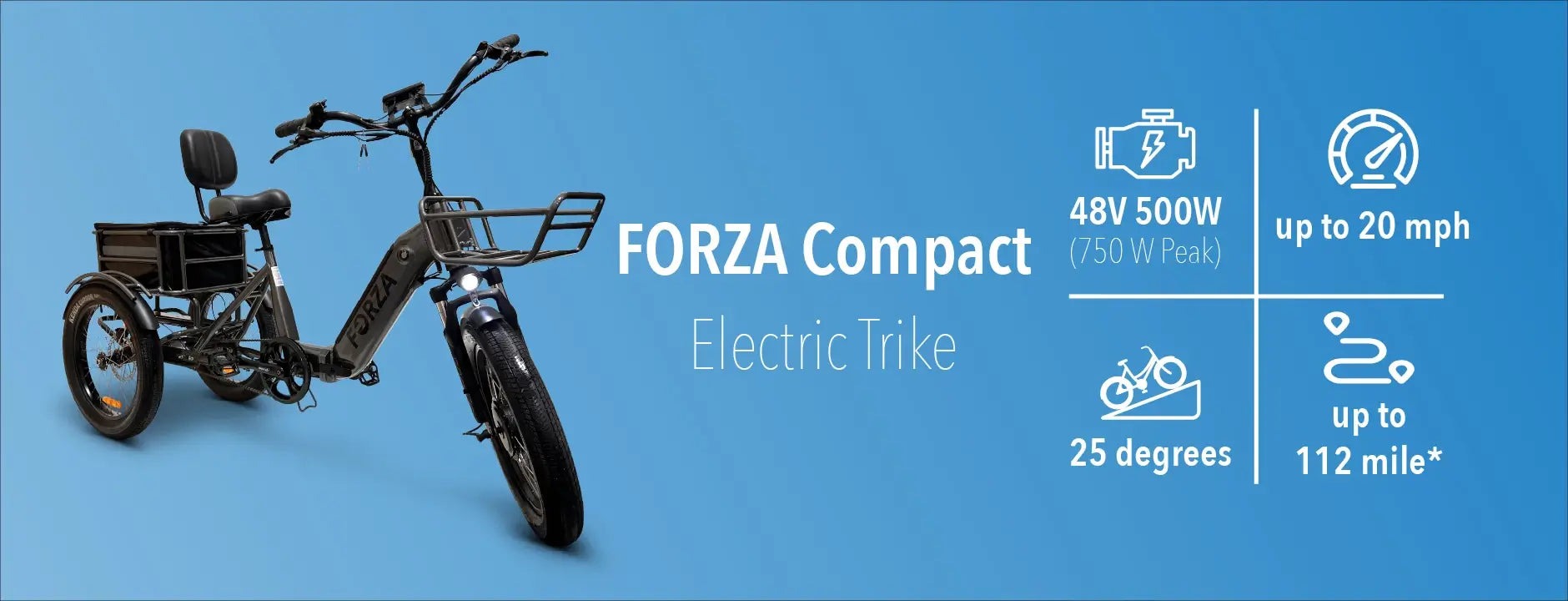 FORZA Compact Foldable Electric Tricycle