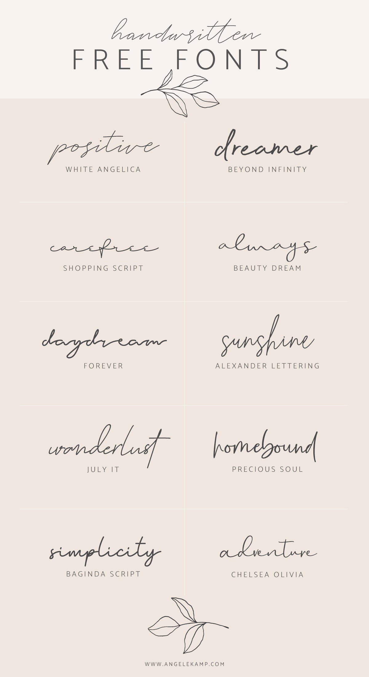 Handwritten free fonts – Angele Kamp