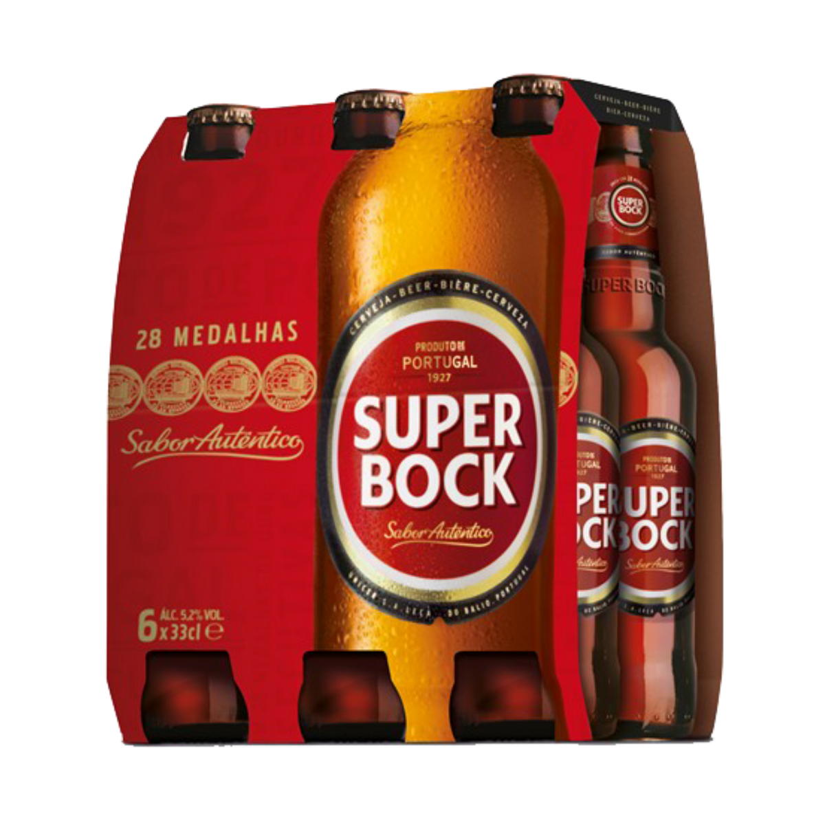 Super Bock Portugal Beer Cerveja 6 pack bottles | The Portuguese Market