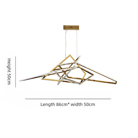 Modern Geometric Gold LED Light Chandelier