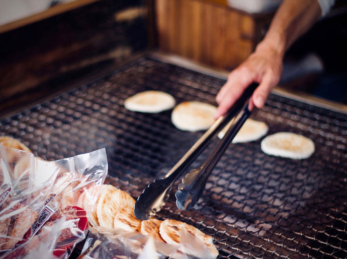 japanese rice cracker senbei grilling