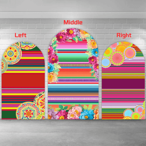 Mexican Theme Birthday Party Baby Shower Newborn Arched Backdrop Summer  Floral Background Elastic Covers Party Decor