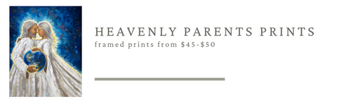 Heavenly Parents Prints by Megan Schaugaard