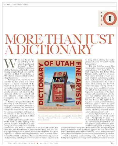 More Than Just a Dictionary, The Dictionary of Utah Fine Artists in Fine Art Connoisseur's Mar/Apr 2023 issue