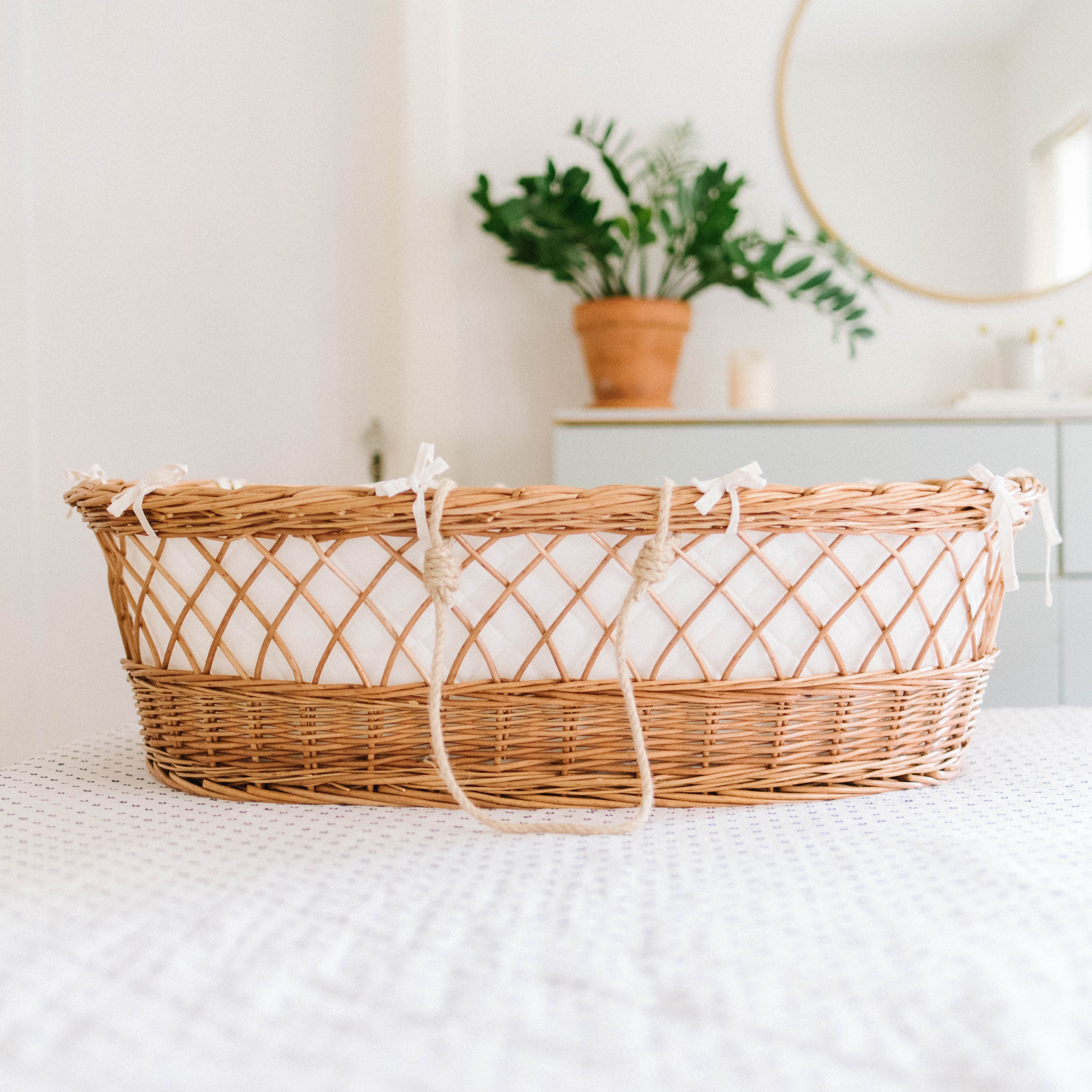 wicker bassinet with stand