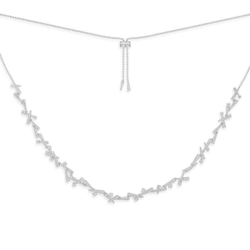 Festival Adjustable Necklace - White Silver
