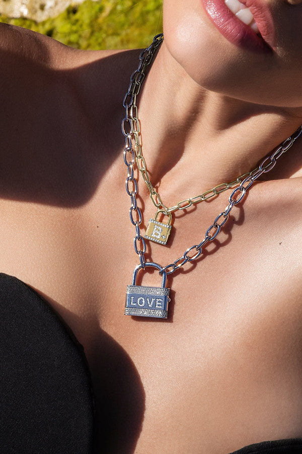 LOVE Embellished Lock Necklace – APM Monaco