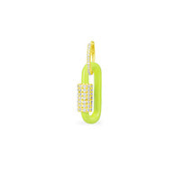 SINGLE NEON YELLOW CHAIN-LINK EARRING - YELLOW SILVER