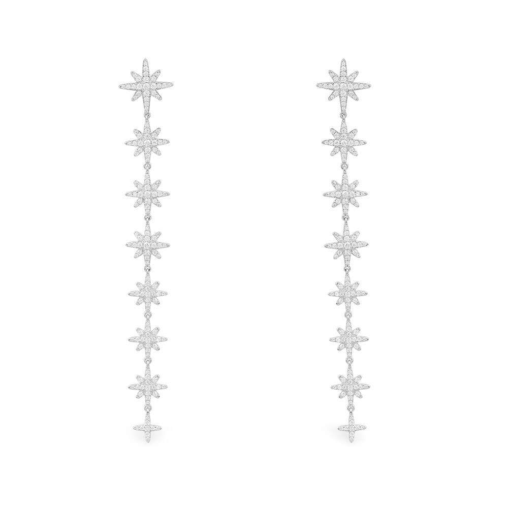 Long Météorites Earrings - silver